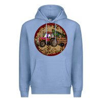 Colony Blue Christmas Tractor Premium Hoodie - RanaPortraitStore
