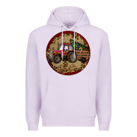 Lilac Christmas Tractor Premium Hoodie - RanaPortraitStore