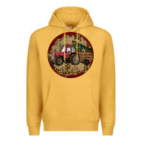 Mustard Christmas Tractor Premium Hoodie - RanaPortraitStore