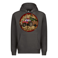 Smoke Christmas Tractor Premium Hoodie - RanaPortraitStore