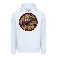 White Christmas Tractor Premium Hoodie - RanaPortraitStore
