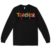 Black teacher love inspıre care wıth  and pen Long Sleeve Tee - Artiststas