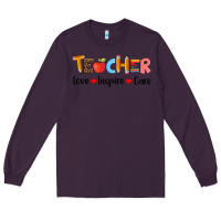 Plum teacher love inspıre care wıth  and pen Long Sleeve Tee - Artiststas