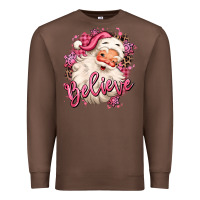 Chestnut believe pink christmas santa claus Premium Sweatshirt - MaliasSmallBusiness