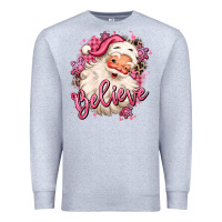 Believe Pink Christmas Santa Claus Premium Sweatshirt | Teevron