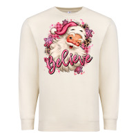 Sandshell believe pink christmas santa claus Premium Sweatshirt - MaliasSmallBusiness