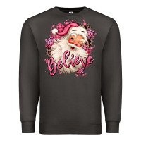 Smoke believe pink christmas santa claus Premium Sweatshirt - MaliasSmallBusiness