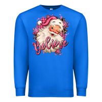 True Royal believe pink christmas santa claus Premium Sweatshirt - MaliasSmallBusiness