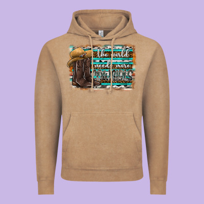 The World Needs More Cowgirls Vintage Hoodie Designed By Sublimationcraftshop