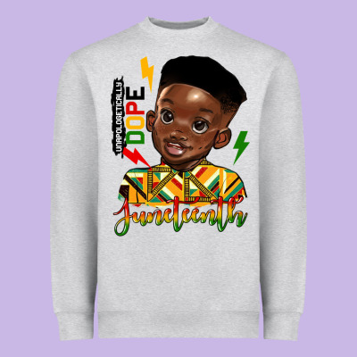 Juneteenth Black Boy Heavyweight Sweatshirt Designed By Hra Design Shop