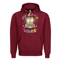 Burgundy field trip vibes Zipper Hoodie - MaliasSmallBusiness