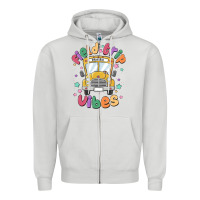 Dove Grey field trip vibes Zipper Hoodie - MaliasSmallBusiness