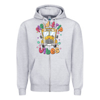 Heather Grey field trip vibes Zipper Hoodie - MaliasSmallBusiness