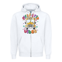 White field trip vibes Zipper Hoodie - MaliasSmallBusiness
