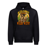 Black Welcome to the wild west Cowboy boots Urban Hoodie - HowdyJamesFarm