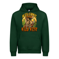 Forest Green Welcome to the wild west Cowboy boots Urban Hoodie - HowdyJamesFarm