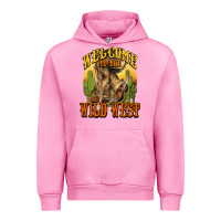 Fuchsia Pink Welcome to the wild west Cowboy boots Urban Hoodie - HowdyJamesFarm