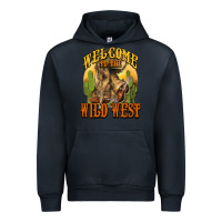Navy Welcome to the wild west Cowboy boots Urban Hoodie - HowdyJamesFarm