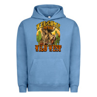 Pigment Pebble Blue Welcome to the wild west Cowboy boots Urban Hoodie - HowdyJamesFarm