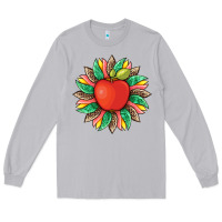 Moon Dust teacher apple and sunflower with leopard and tooled leather Long Sleeve Tee - Artiststas