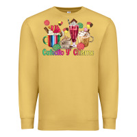 Antique Gold cafecito y chisme coffee cups Premium Sweatshirt - MaliasSmallBusiness