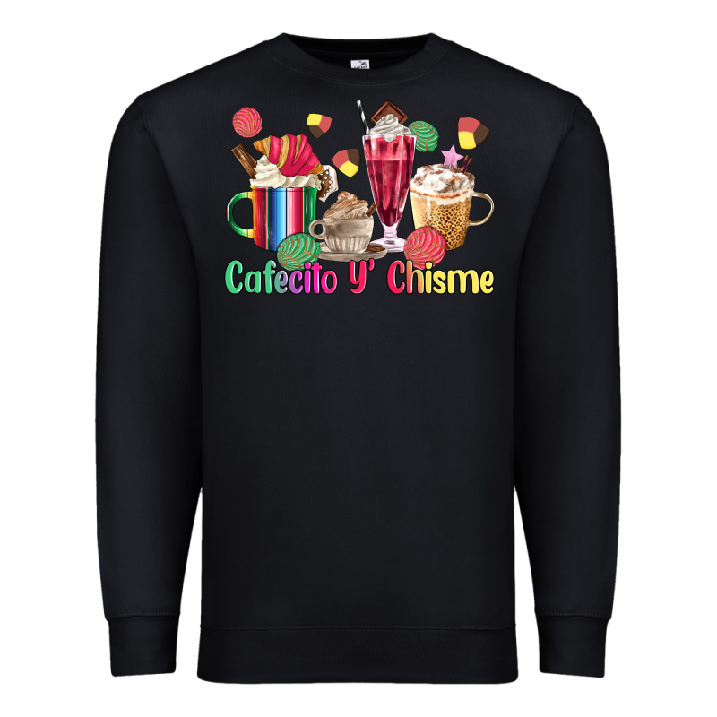 Cafecito Y Chisme Coffee Cups Premium Sweatshirt by MaliasSmallBusiness | Teevron