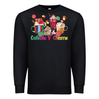 Black cafecito y chisme coffee cups Premium Sweatshirt - MaliasSmallBusiness