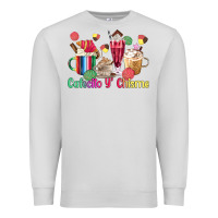 Dove Grey cafecito y chisme coffee cups Premium Sweatshirt - MaliasSmallBusiness
