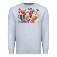 Heather Grey cafecito y chisme coffee cups Premium Sweatshirt - MaliasSmallBusiness