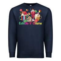 Navy cafecito y chisme coffee cups Premium Sweatshirt - MaliasSmallBusiness