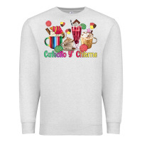Oatmeal Heather cafecito y chisme coffee cups Premium Sweatshirt - MaliasSmallBusiness
