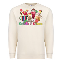 Sandshell cafecito y chisme coffee cups Premium Sweatshirt - MaliasSmallBusiness