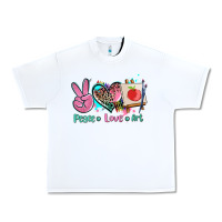 White peace love art   ado Urban Heavy Tee - AdoDesignShop