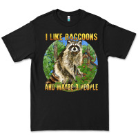 Black i like raccoons and 3 people Premium Tee - BarkalooDesign