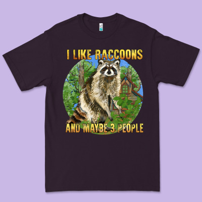 I Like Raccoons And 3 People Premium Tee Designed By Barkaloodesign