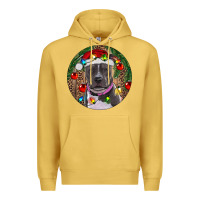 Antique Gold Christmas Pitbull Premium Hoodie - RanaPortraitStore