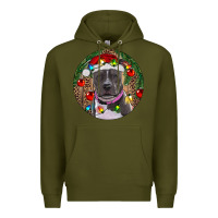 Army Green Christmas Pitbull Premium Hoodie - RanaPortraitStore