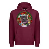Burgundy Christmas Pitbull Premium Hoodie - RanaPortraitStore