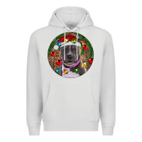 Dove Grey Christmas Pitbull Premium Hoodie - RanaPortraitStore