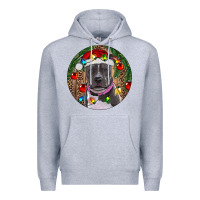 Heather Grey Christmas Pitbull Premium Hoodie - RanaPortraitStore