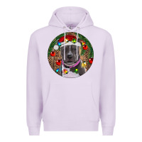 Lilac Christmas Pitbull Premium Hoodie - RanaPortraitStore