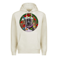 Oatmeal Heather Christmas Pitbull Premium Hoodie - RanaPortraitStore