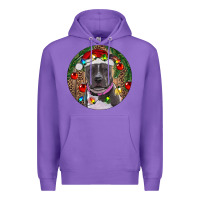 Purple Christmas Pitbull Premium Hoodie - RanaPortraitStore