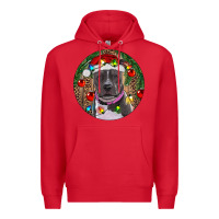 Red Christmas Pitbull Premium Hoodie - RanaPortraitStore