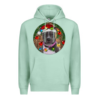 Seafoam Christmas Pitbull Premium Hoodie - RanaPortraitStore
