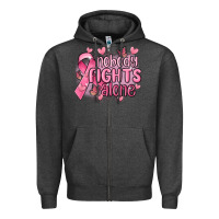 Charcoal Heather nobody fights alone cancer Zipper Hoodie - MaliasSmallBusiness
