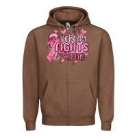 Nobody Fights Alone Cancer Zipper Hoodie | Teevron