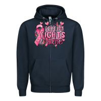Navy nobody fights alone cancer Zipper Hoodie - MaliasSmallBusiness