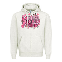 Oatmeal Heather nobody fights alone cancer Zipper Hoodie - MaliasSmallBusiness