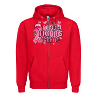 Red nobody fights alone cancer Zipper Hoodie - MaliasSmallBusiness